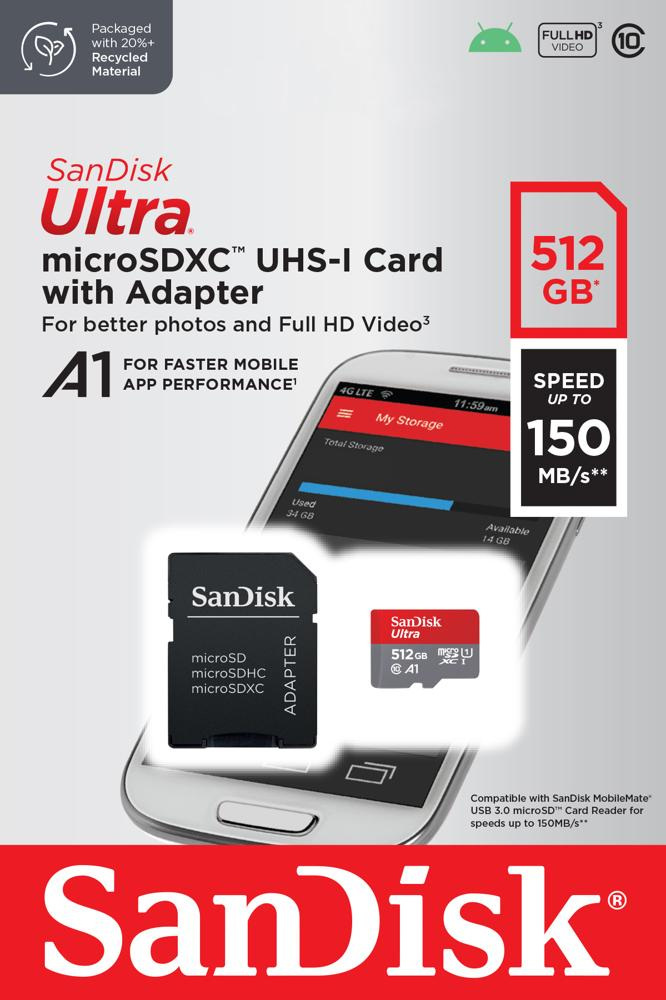 Karta SanDisk Ultra Android microSDXC UHS-I 512GB 150MB/s A1 Class 10