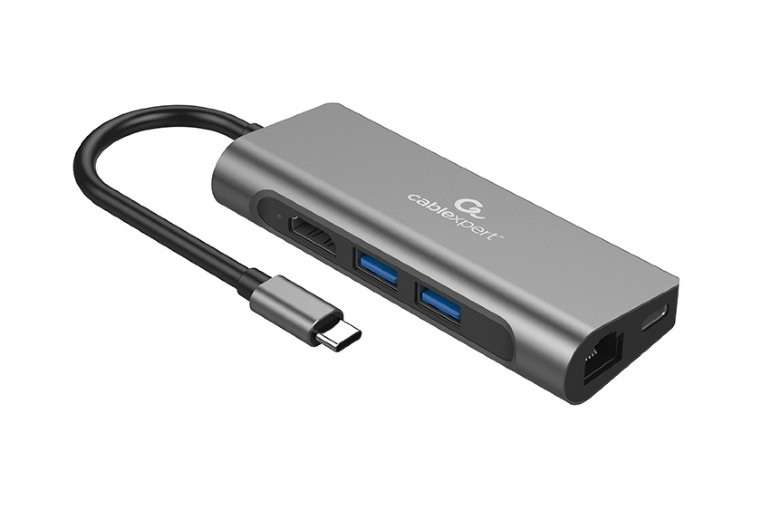 Gembird Multi Port Adapter USB Type C 5in1 LAN Gigabit Hub A-CM-COMBO5-01