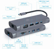 Miniatura zdjęcia: Gembird Multi Port Adapter USB Type C Hub3.0 HDMI VGA A-CM-COMBO7-01