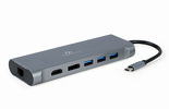 Miniatura zdjęcia: Gembird Adapter USB Type C 8w1 Hub 3.0 HDMI DisplayPort VGA