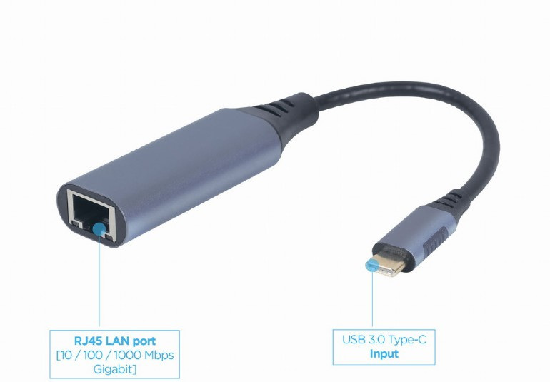 Gembird Adapter USB-C do LAN Gigabit A-USB3C-LAN-01