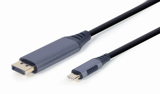Miniatura produktu: Gembird kabel Adapter z USB Type-C do DP szary 1.8m CC-USB3C-DPF-01-6