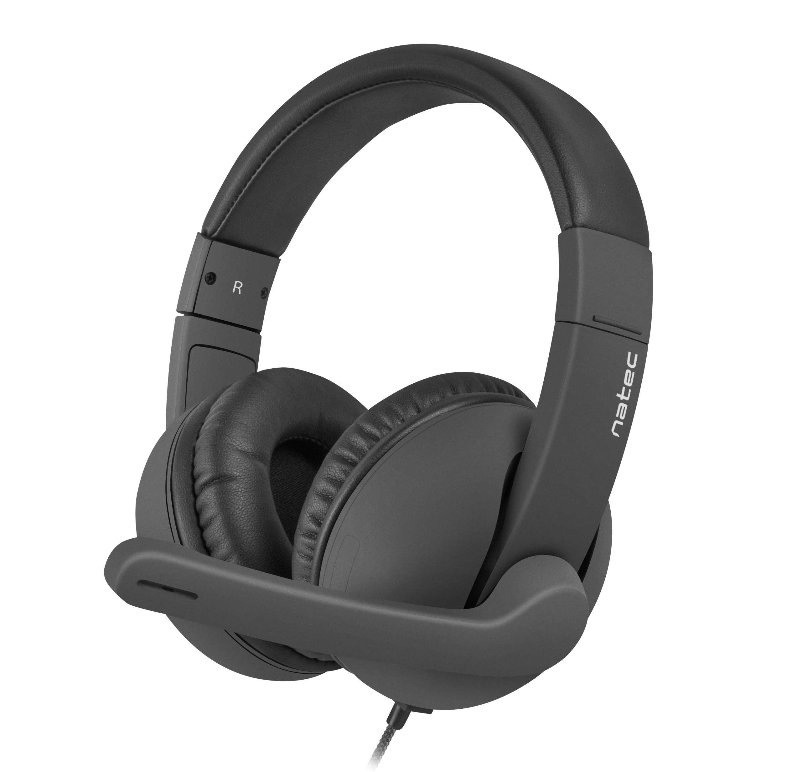 Słuchawki z mikrofonem Natec Rhea czarne (NSL-1452)
