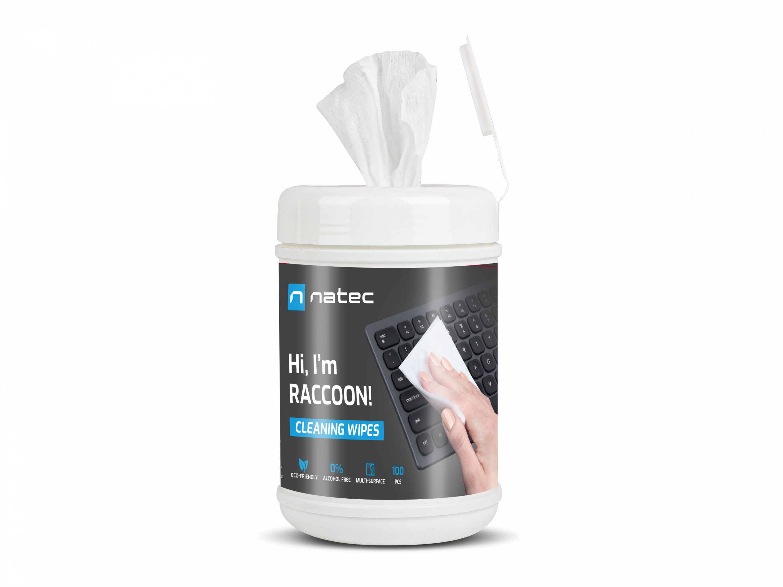 Chusteczka czyszczące Natec Raccoon cleaning wipes wet-dry 100-pack Chusteczka czyszczące Natec Raccoon cleaning wipes wet-dry 100-pack