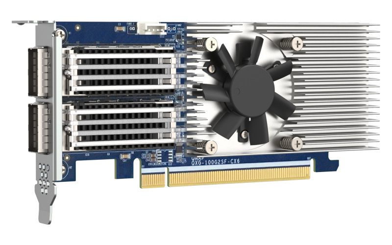 Qnap QXG-100G2SF-CX6 2x port per 100GbE Network adapter; 2 x QSFP28; Mellan Qnap QXG-100G2SF-CX6 2x port per 100GbE Network adapter; 2 x QSFP28; Mellan