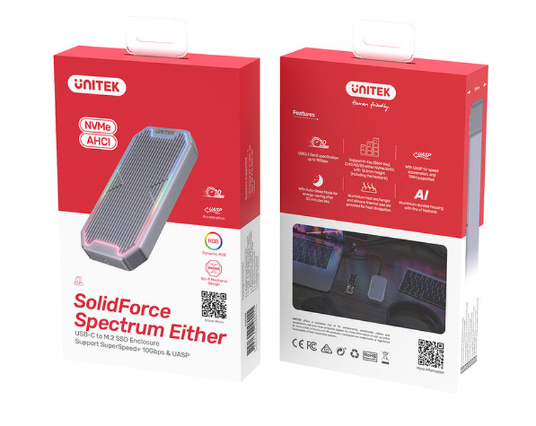 Zdjęcie produktu: Obudowa zewnętrzna na dysk SSD M.2 (PCIe/NVMe) Unitek USB 3.2 Gen2 Typ-C