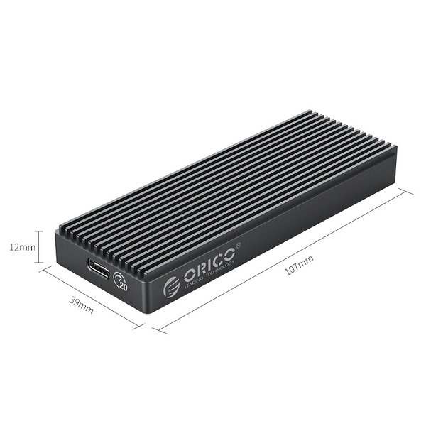 Zdjęcie produktu: Obudowa zewnętrzna na dysk SSD M.2 (PCIe/NVMe) ORICO USB 3.2 Gen2 Typ-C 20Gbps (M2PAC3-G20-GY-BP)