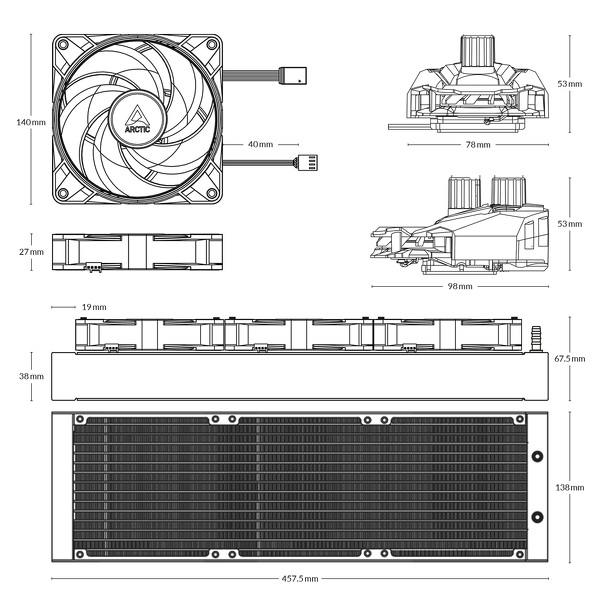 Zdjęcie produktu: Chłodzenie wodne Arctic Liquid Freezer II 420 ARGB Black (ACFRE00109A) egz. ze zwrotu