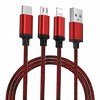 Miniatura zdjęcia: Kabel przewód USB Proda Remax Agile 3w1 Lightning / USB TYP-C / microUSB 1m - czerwony Miniatura zdjęcia: Kabel przewód USB Proda Remax Agile 3w1 Lightning / USB TYP-C / microUSB 1m - czerwony