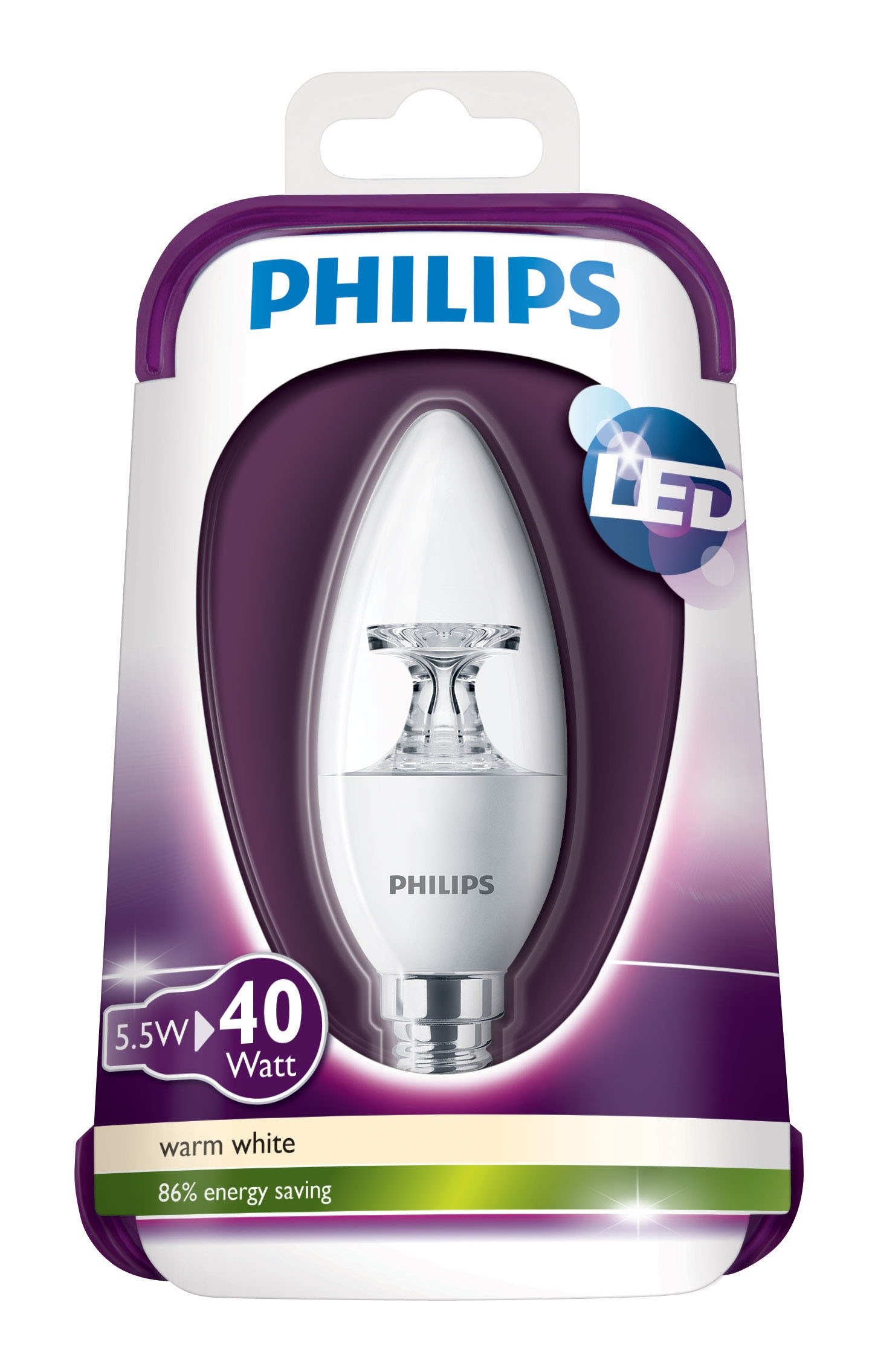 Philips LED 5.5W E14 WW 230V B35 CL ND/4