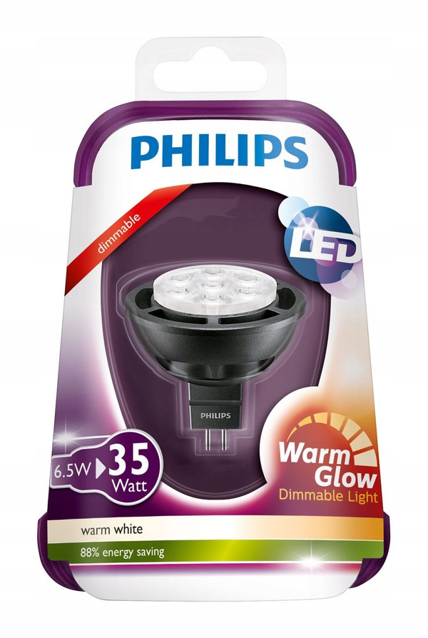 Zdjęcie produktu: Philips LED WarmGlow 6.5W GU5.3 Ciepły biały 12V MR16 36D D/4