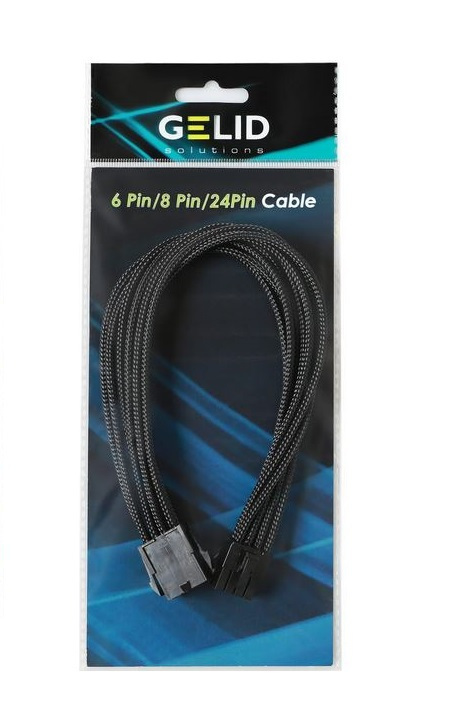 Gelid przedłużacz 8pin EPS 30cm czarny CA-8P-01
