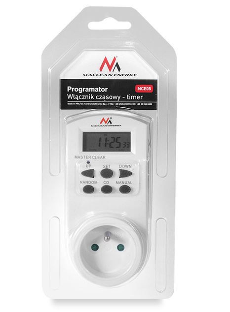 Wyłącznik czasowy Maclean MCE05, zewnętrzny Timer cyfrowy Wyłącznik czasowy Maclean MCE05, zewnętrzny Timer cyfrowy