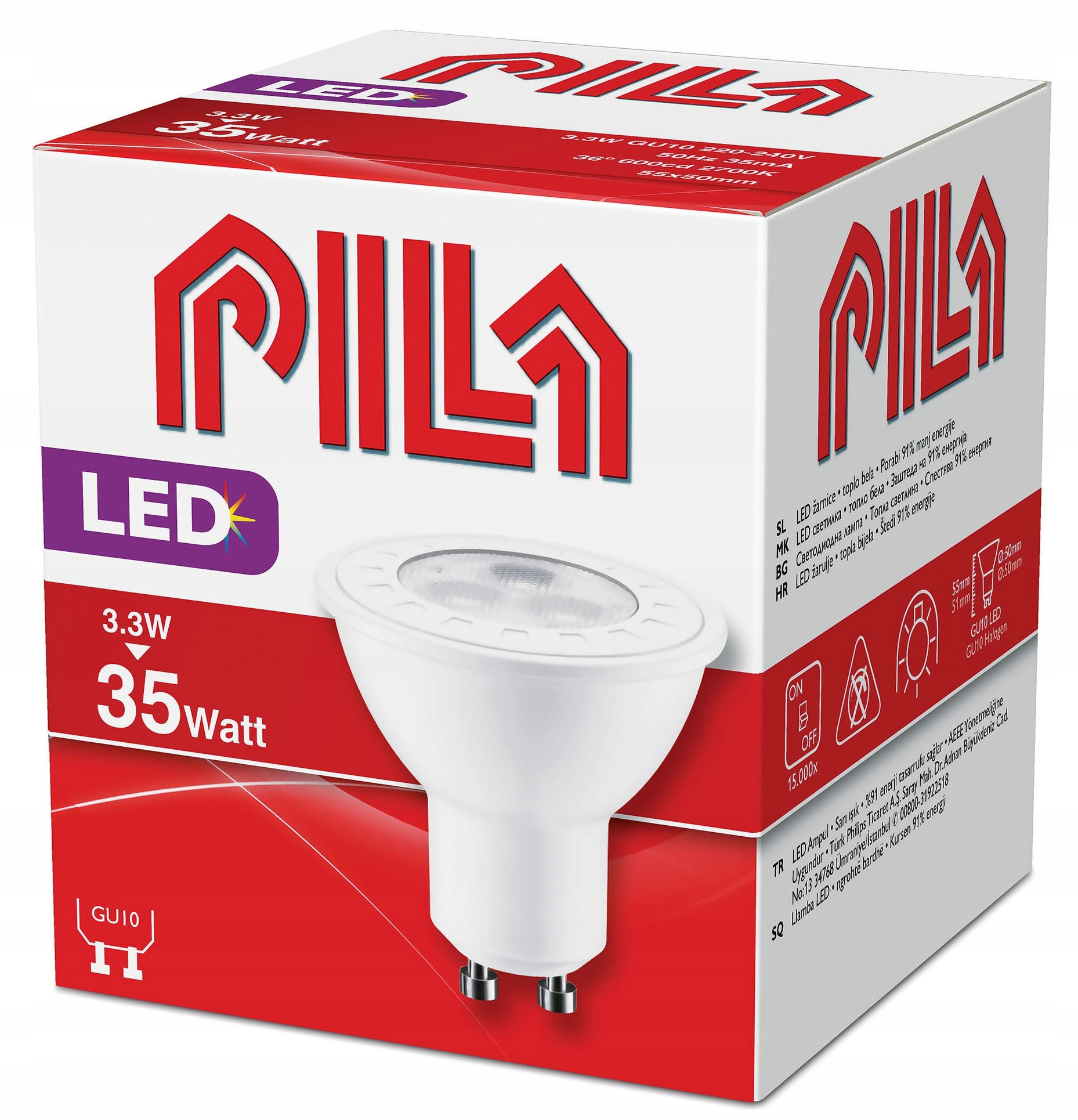 PILA LED 35W GU10 WW 36D ND