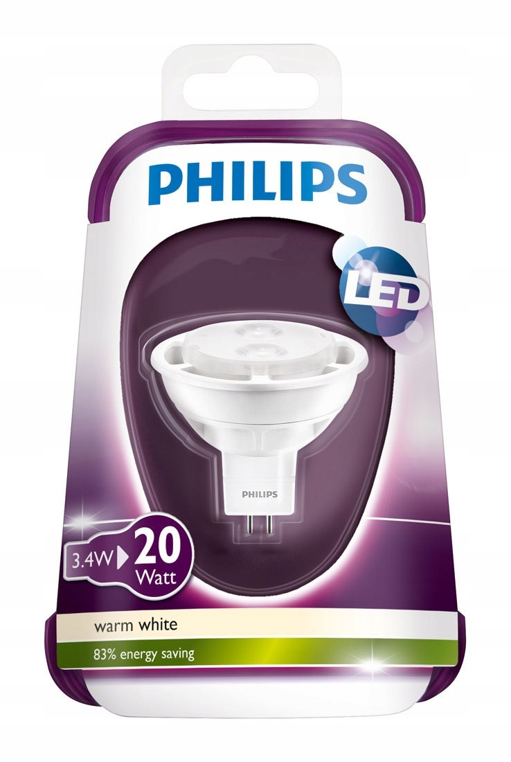 Philips LED 3.4W GU5.3 WW 12V MR16 36D ND/4