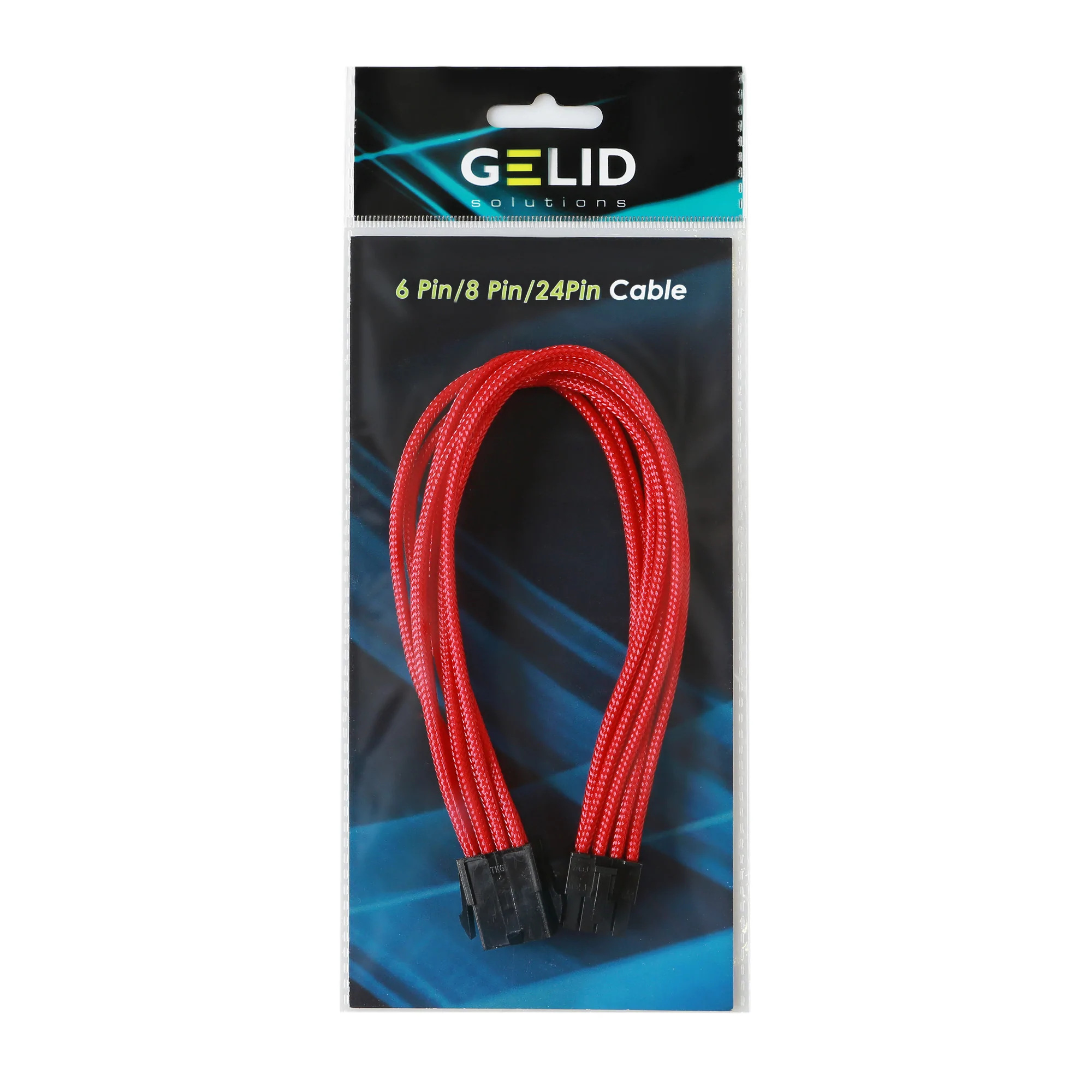 Gelid przedłużacz 8pin EPS 30cm czerwony CA-8P-04