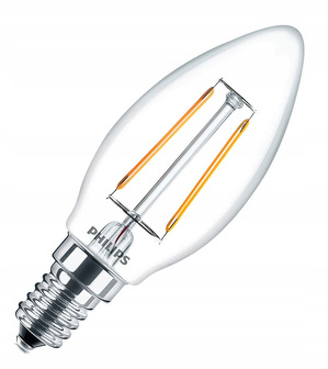 Miniatura produktu: Philips LED Filament 2.3W E14 WW B35 CL ND/4 Miniatura produktu: Philips LED Filament 2.3W E14 WW B35 CL ND/4
