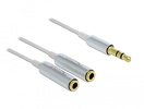 Miniatura zdjęcia: Delock 65355 adapter słuchawkowy Jack Mini X2 (F) do Jack Mini Stereo (M) 3-pin biały 25cm