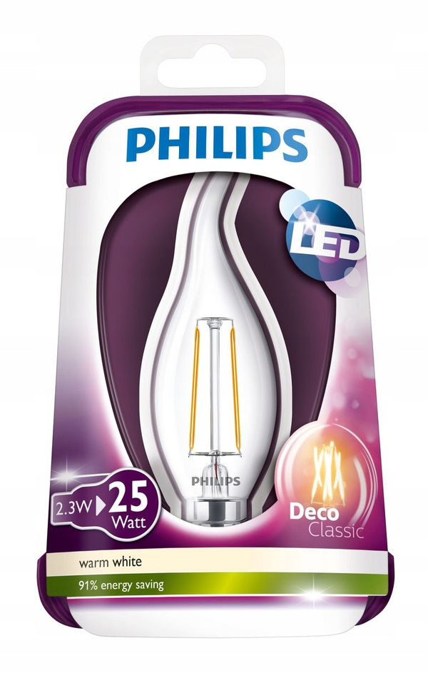 Zdjęcie produktu: Philips LED Filament 2.3W E14 WW BA35 CL ND/4