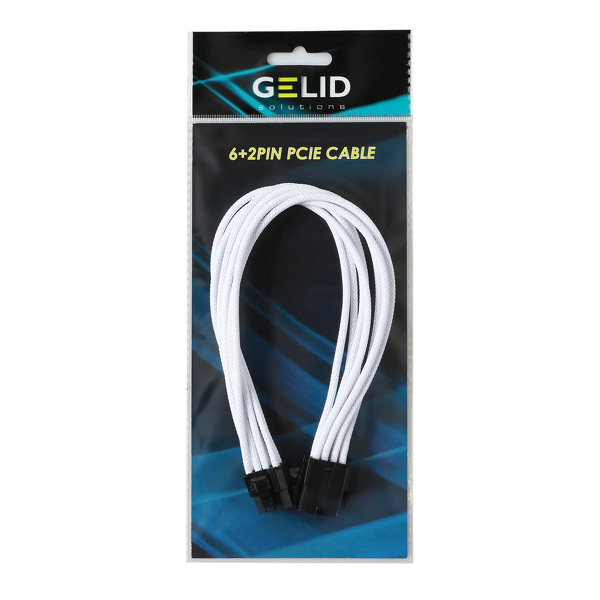 Zdjęcie produktu: Gelid przedłużacz PCI-E 6+2pin 30cm biały CA-8P-06 Zdjęcie produktu: Gelid przedłużacz PCI-E 6+2pin 30cm biały CA-8P-06