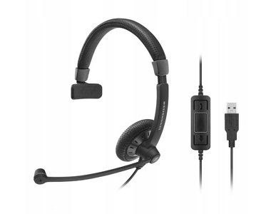 Miniatura produktu: Sennheiser SC 40 USB MS Słuchawka nagłowna z pałąkiem na jedno ucho ze złączem USB, mikrofon z NC, szerokie pasmo, kontrola połączeń, LYNC Certyfikat