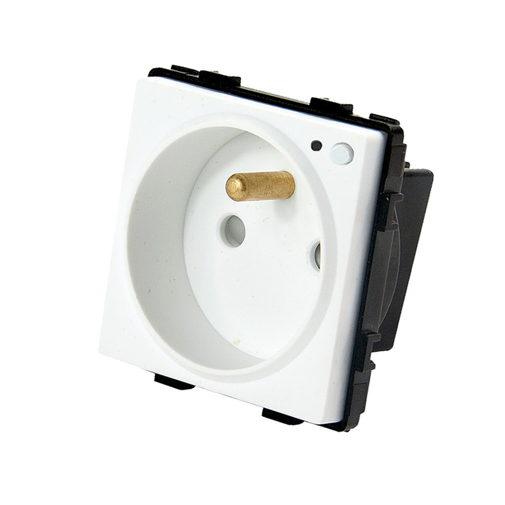 Touchme TM635W białe, gniazdo z bolcem ze wskaźnikiem LED, WiFi, modułowe Touchme TM635W białe, gniazdo z bolcem ze wskaźnikiem LED, WiFi, modułowe