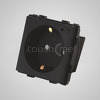 Touchme TM636B czarne, gniazdo schuko z przyciskiem ON/OFF, modułowe