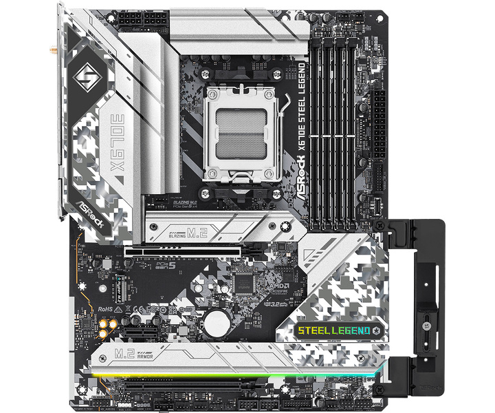 Zdjęcie produktu: Płyta główna ASRock X670E Steel Legend AM5 Zdjęcie produktu: Płyta główna ASRock X670E Steel Legend AM5