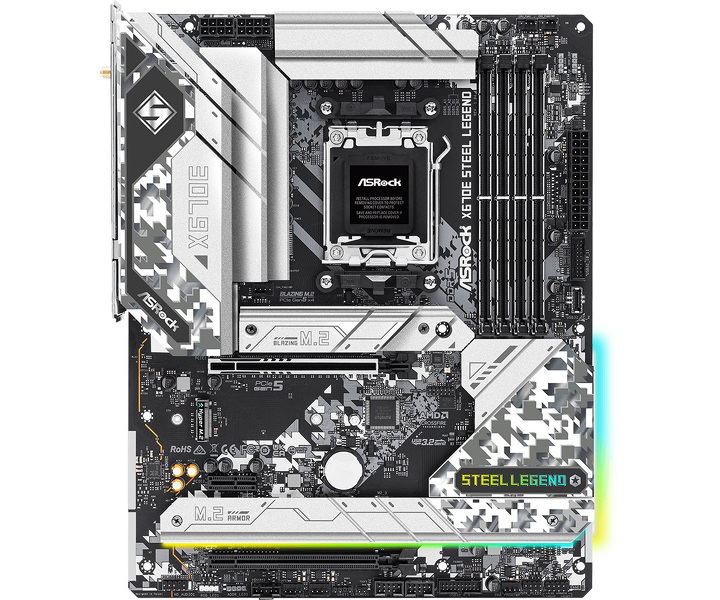 Zdjęcie produktu: Płyta główna ASRock X670E Steel Legend AM5 Zdjęcie produktu: Płyta główna ASRock X670E Steel Legend AM5