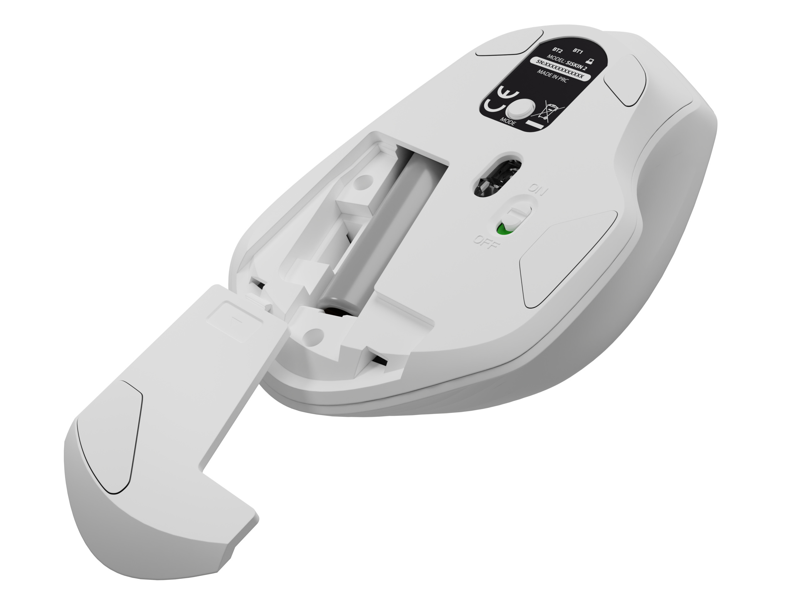 Mysz bezprzewodowa Natec Siskin 1600DPI bluetooth 5.0 + 2.4GHz biała