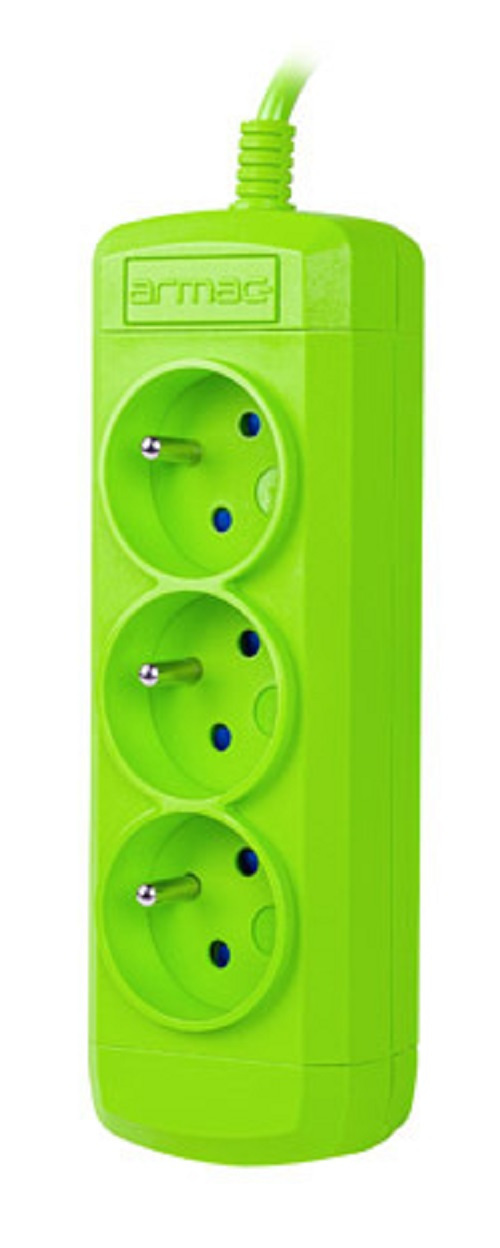 Listwa zasilająca Armac ARCOLOR3 zielona 3m, 3 gniazda 230V PL (ARCOLOR3/30/ZI)