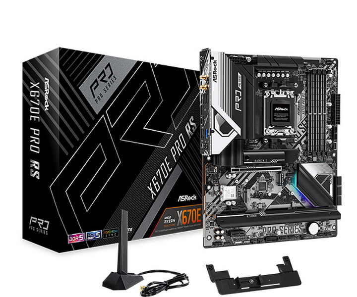 Zdjęcie produktu: Płyta główna ASRock X670E Pro RS AM5 Zdjęcie produktu: Płyta główna ASRock X670E Pro RS AM5
