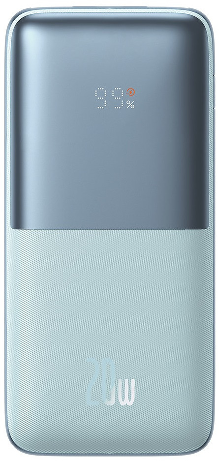 Powerbank Baseus Bipow PRO 10000mAh, 2xUSB, USB TYP-C, + przewód USB 3A 0.3m, 20W - niebieski (PPBD040103)