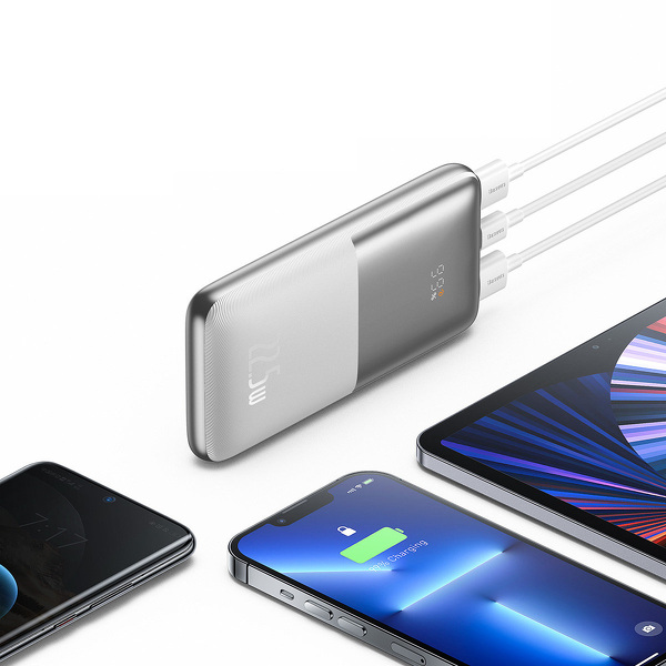 Zdjęcie produktu: Powerbank Baseus Bipow PRO 10000mAh, 2xUSB, USB TYP-C, + przewód USB 3A 0.3m, 22,5W - biały (PPBD040002) Zdjęcie produktu: Powerbank Baseus Bipow PRO 10000mAh, 2xUSB, USB TYP-C, + przewód USB 3A 0.3m, 22,5W - biały (PPBD040002)