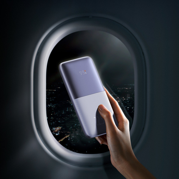 Zdjęcie produktu: Powerbank Baseus Bipow PRO 10000mAh, 2xUSB, USB TYP-C, + przewód USB 3A 0.3m, 22,5W - fioletowy (PPBD040005)