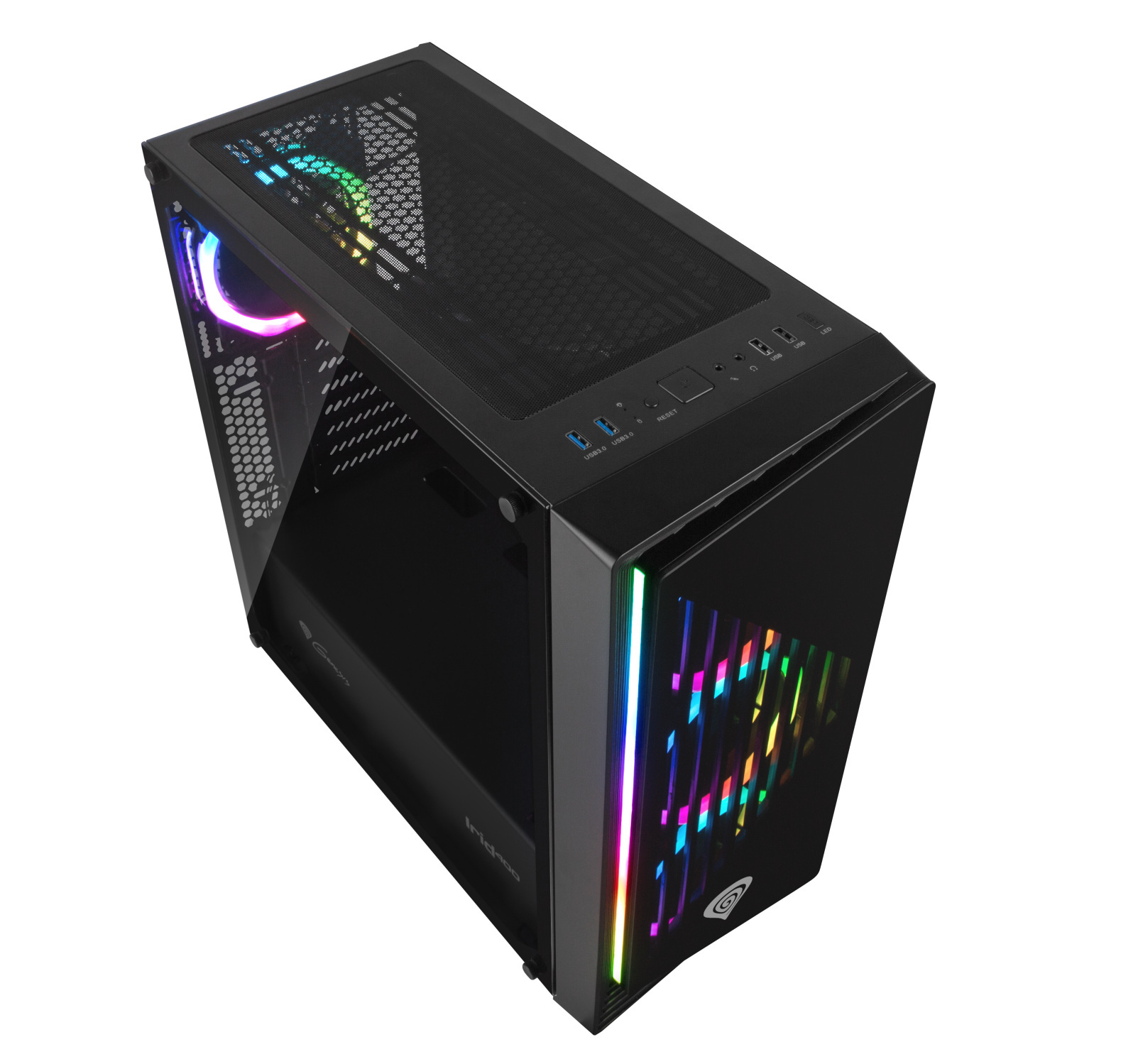 Obudowa do komputera Genesis IRID 400 ARGB, szklany panel, egz. ze zwrotu