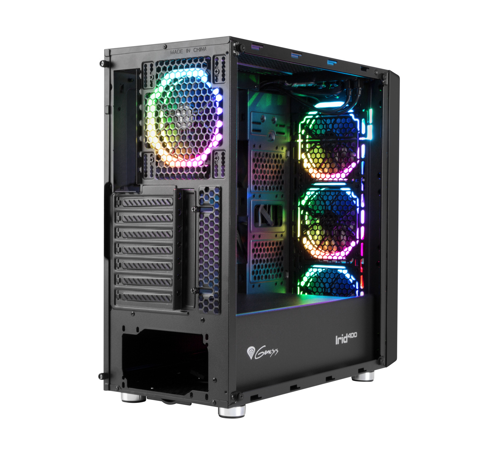 Obudowa do komputera Genesis IRID 400 ARGB, szklany panel, egz. ze zwrotu