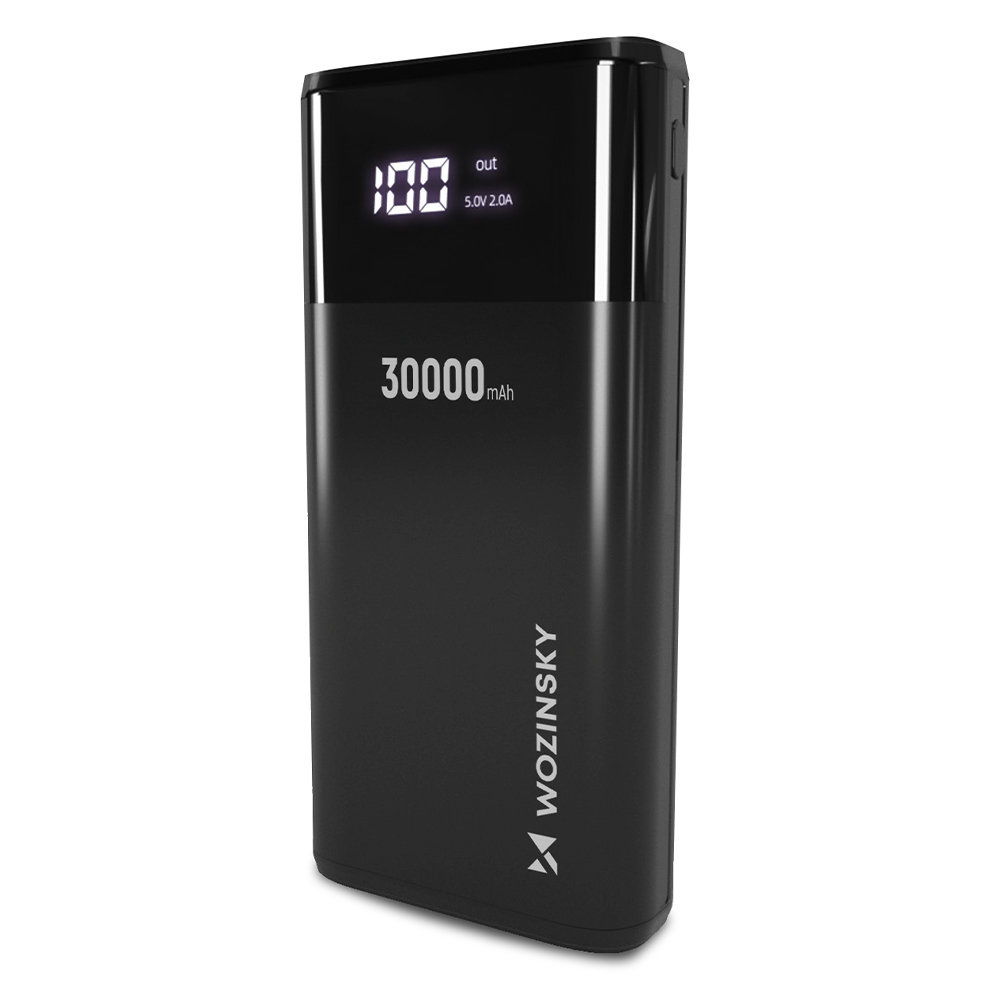 Powerbank Wozinsky 30000mAh, 4xUSB z wyświetlaczem LCD 2 A - biały (WPB-001WE)