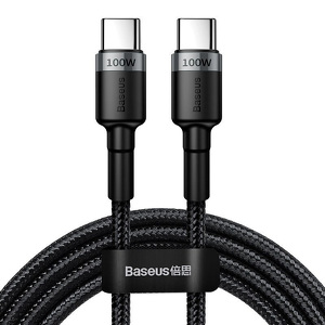 Miniatura produktu: Kabel przewód USB Typ-C do Typ-C 200cm Baseus Cafule Quick Charge 3.0, 100W, 5A, PD 2.0 z obsługą szybkiego ładowania - czarno-szary (CATKLF-ALG1)