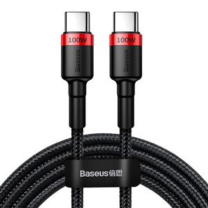 Miniatura produktu: Kabel przewód USB Typ-C do Typ-C 200cm Baseus Cafule Quick Charge 3.0, 100W, 5A, PD 2.0 z obsługą szybkiego ładowania - czarno-czerwony (CATKLF-AL91)