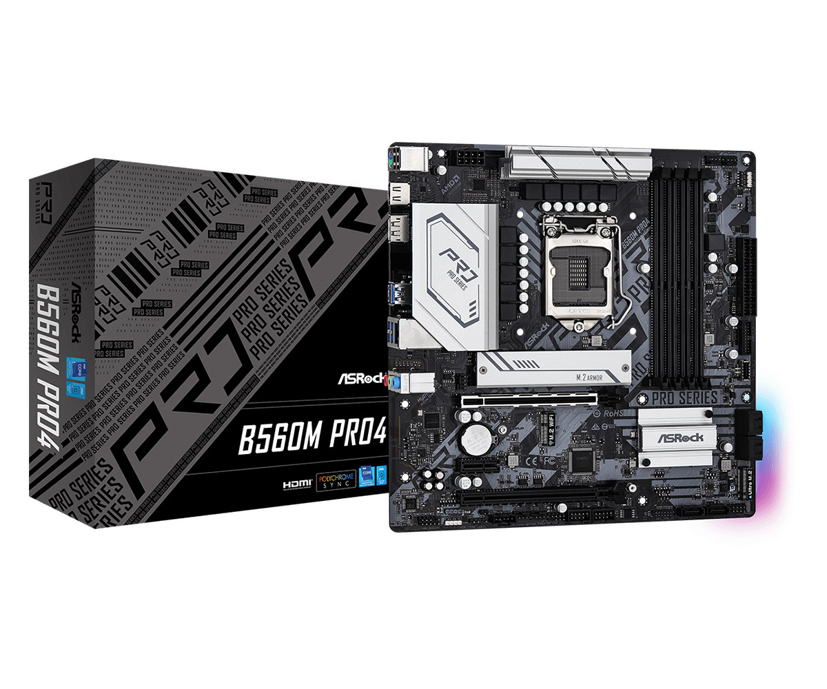 Płyta główna ASRock B560M Pro4 DDR4 LGA1200 Płyta główna ASRock B560M Pro4 DDR4 LGA1200