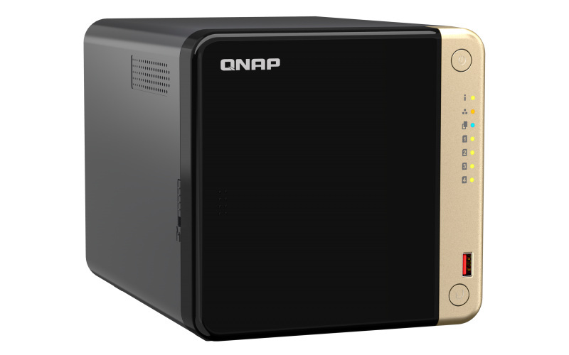 Serwer plików QNAP TS-464-4G rozbudowany do 8G 4-bay, Celeron N5105/N5095 4-core 2.9 GHz, 8G RAM DDR4, 2x 2,5 GbE LAN, 2xUSB 2.0, 2xUSB 3.2, 1xHDMI, 2x M.2 2280 NVMe