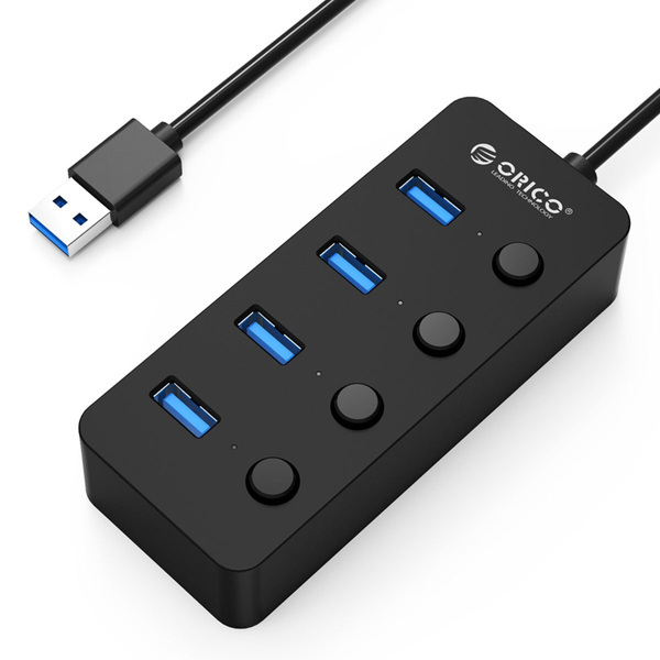 Zdjęcie produktu: Hub 4x USB 3.1 ORICO USB-A z wyłącznikami - czarny (W9PH4-U3-V1-BK-BP) Zdjęcie produktu: Hub 4x USB 3.1 ORICO USB-A z wyłącznikami - czarny (W9PH4-U3-V1-BK-BP)