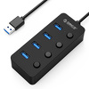 Miniatura zdjęcia: Hub 4x USB 3.1 ORICO USB-A z wyłącznikami - czarny (W9PH4-U3-V1-BK-BP) Miniatura zdjęcia: Hub 4x USB 3.1 ORICO USB-A z wyłącznikami - czarny (W9PH4-U3-V1-BK-BP)