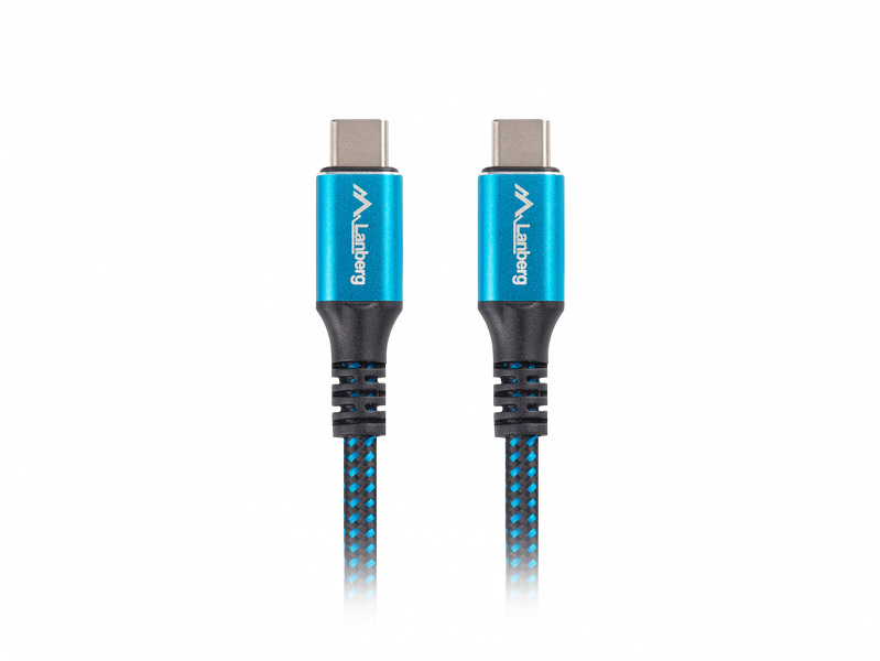 Zdjęcie produktu: Kabel przewód USB Typ-C do Typ-C 50cm Lanberg, USB4, 100W, 8K 30Hz - czarno - niebieski (CA-CMCM-45CU-0005-BK) Zdjęcie produktu: Kabel przewód USB Typ-C do Typ-C 50cm Lanberg, USB4, 100W, 8K 30Hz - czarno - niebieski (CA-CMCM-45CU-0005-BK)