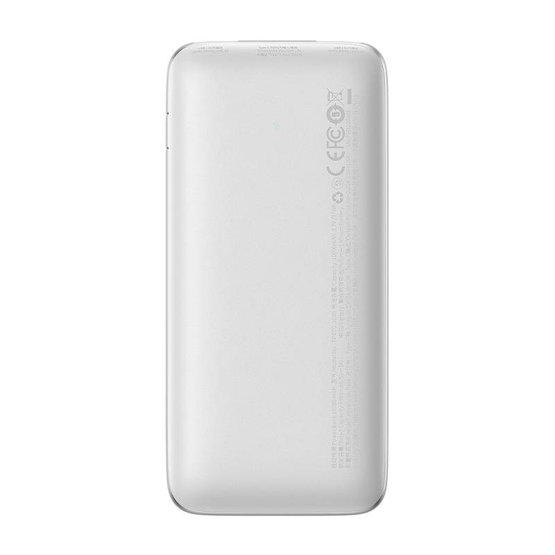Powerbank Baseus Bipow PRO 10000mAh, 2xUSB, USB TYP-C, + przewód USB Typu A - USB Typu C 3A 0.3m, 20W - biały (PPBD040202) Powerbank Baseus Bipow PRO 10000mAh, 2xUSB, USB TYP-C, + przewód USB Typu A - USB Typu C 3A 0.3m, 20W - biały (PPBD040202)