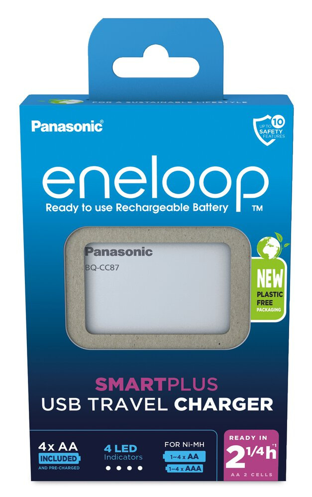Panasonic Eneloop BQ-CC87+4xR6/AA 2000mAh Panasonic Eneloop BQ-CC87+4xR6/AA 2000mAh