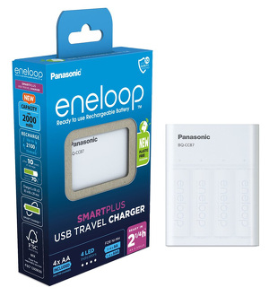 Miniatura produktu: Ładowarka akumulatorków - power bank - Ni-MH Panasonic Eneloop BQ-CC87 + 4 x R6/AA Eneloop 2000mAh BK-3MCDE eco blister (K-KJ87MCD40USB) Miniatura produktu: Ładowarka akumulatorków - power bank - Ni-MH Panasonic Eneloop BQ-CC87 + 4 x R6/AA Eneloop 2000mAh BK-3MCDE eco blister (K-KJ87MCD40USB)