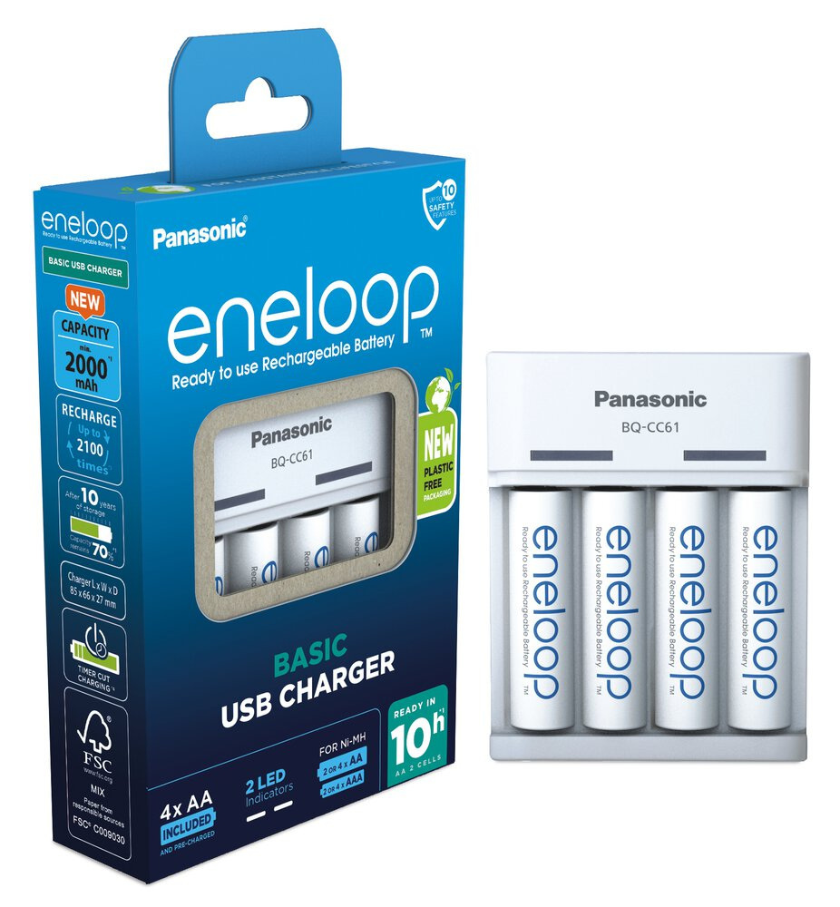 Panasonic Eneloop BQ-CC61+4xR6 K-KJ61MCD40US