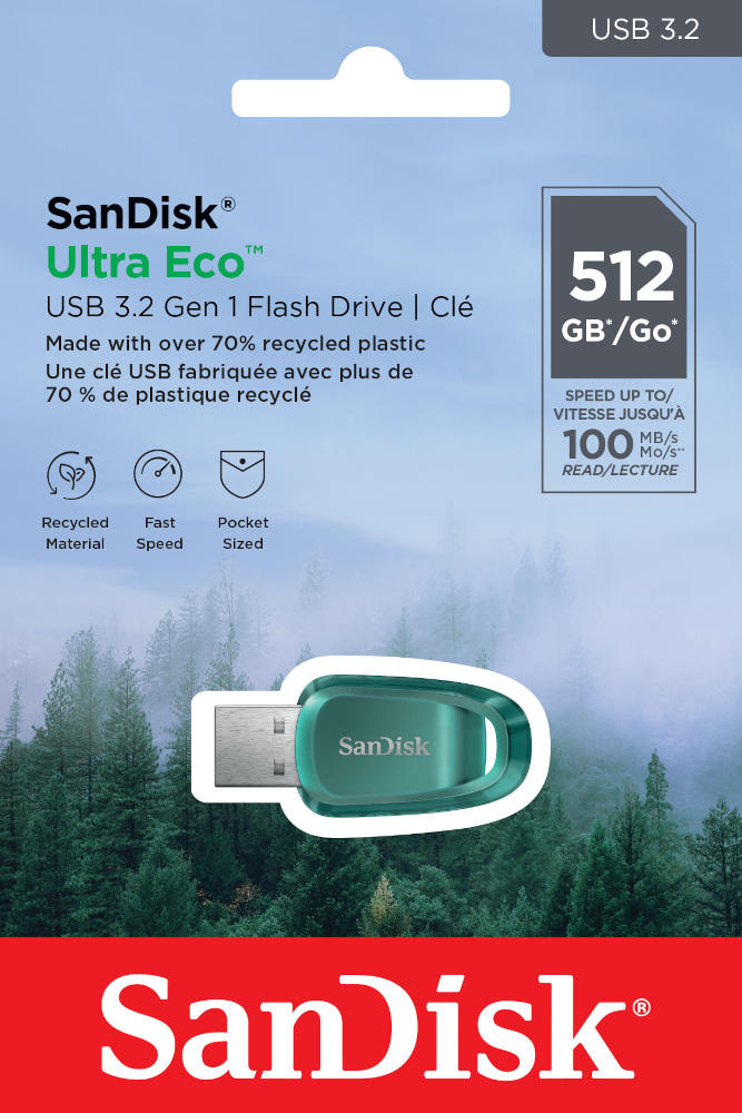 Pendrive SanDisk Ultra Eco 512GB Flash Drive 100MB/s USB 3.2 (SDCZ96-512G-G46)